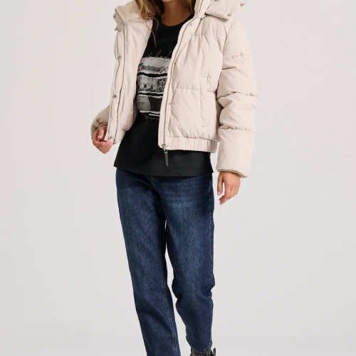 FUNKY BUDDHA Puffer μπουφάν με αποσπώμενη κουκούλα