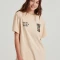 FUNKY BUDDHA Relaxed fit garment dyed t-shirt με τύπωμα στην πλ