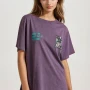 FUNKY BUDDHA Relaxed fit garment dyed t-shirt με τύπωμα στην πλ