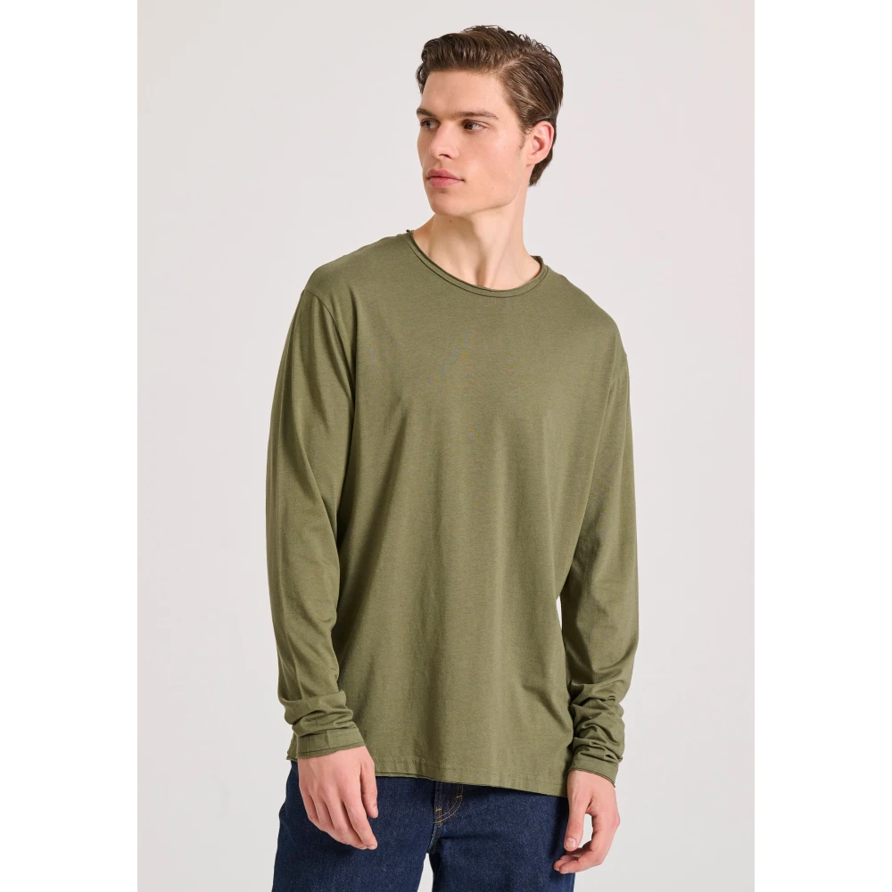 FUNKY BUDDHA Relaxed fit t-shirt με raw edges