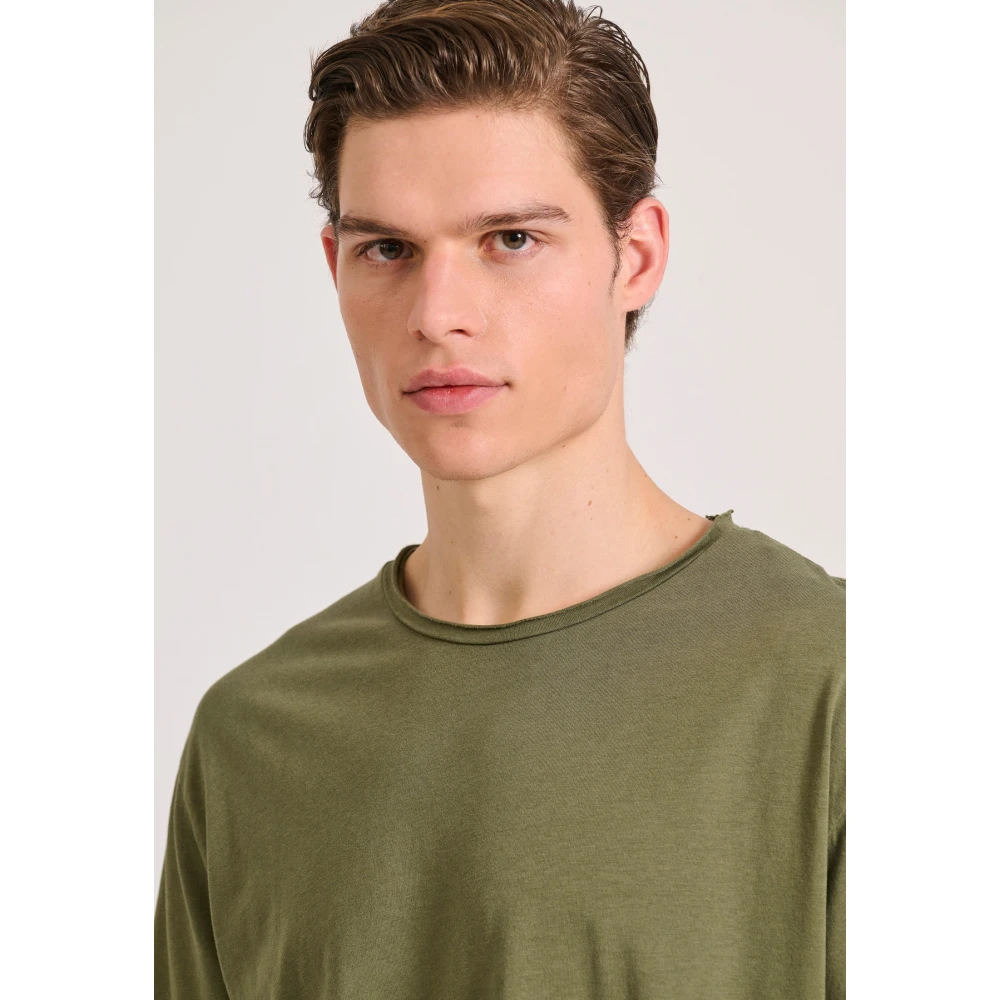 FUNKY BUDDHA Relaxed fit t-shirt με raw edges