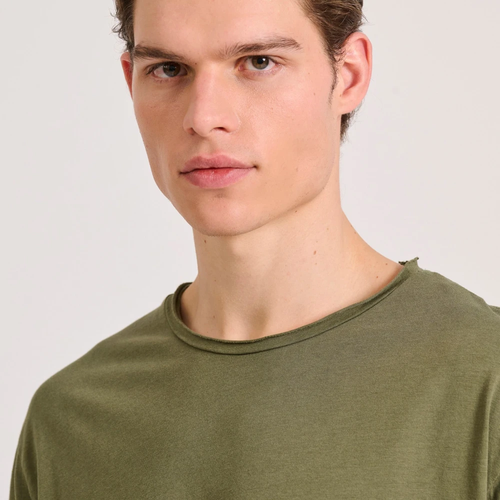 FUNKY BUDDHA Relaxed fit t-shirt με raw edges