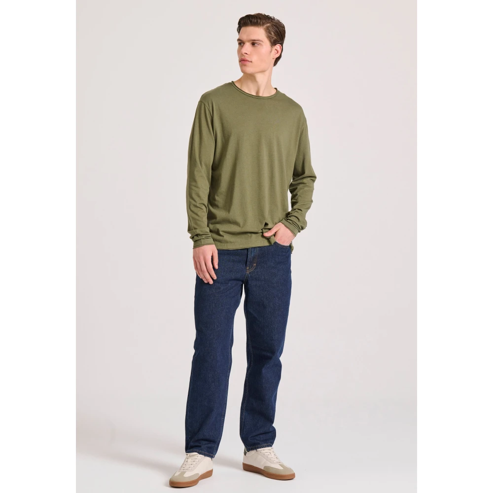 FUNKY BUDDHA Relaxed fit t-shirt με raw edges