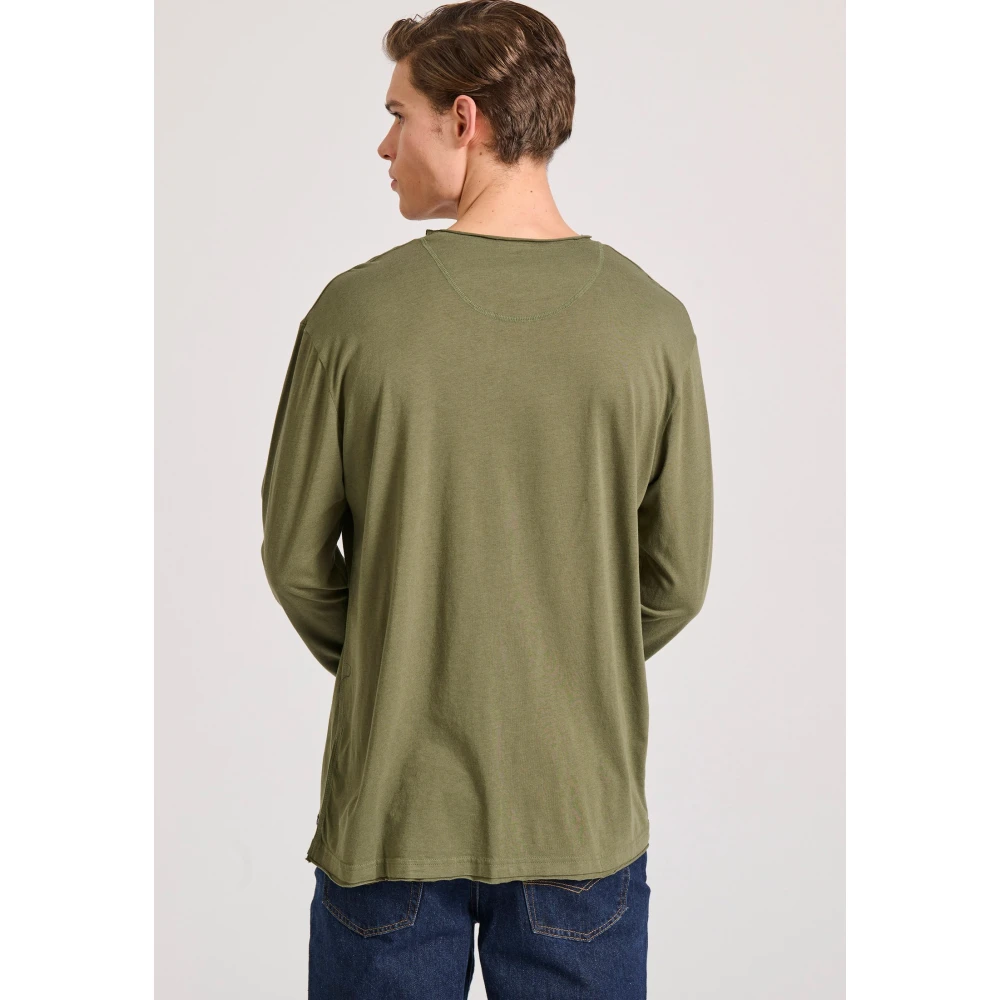 FUNKY BUDDHA Relaxed fit t-shirt με raw edges