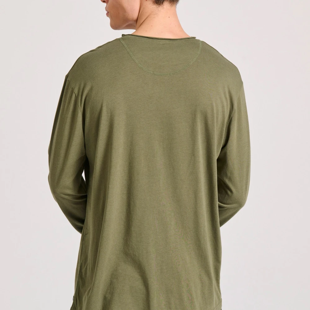 FUNKY BUDDHA Relaxed fit t-shirt με raw edges