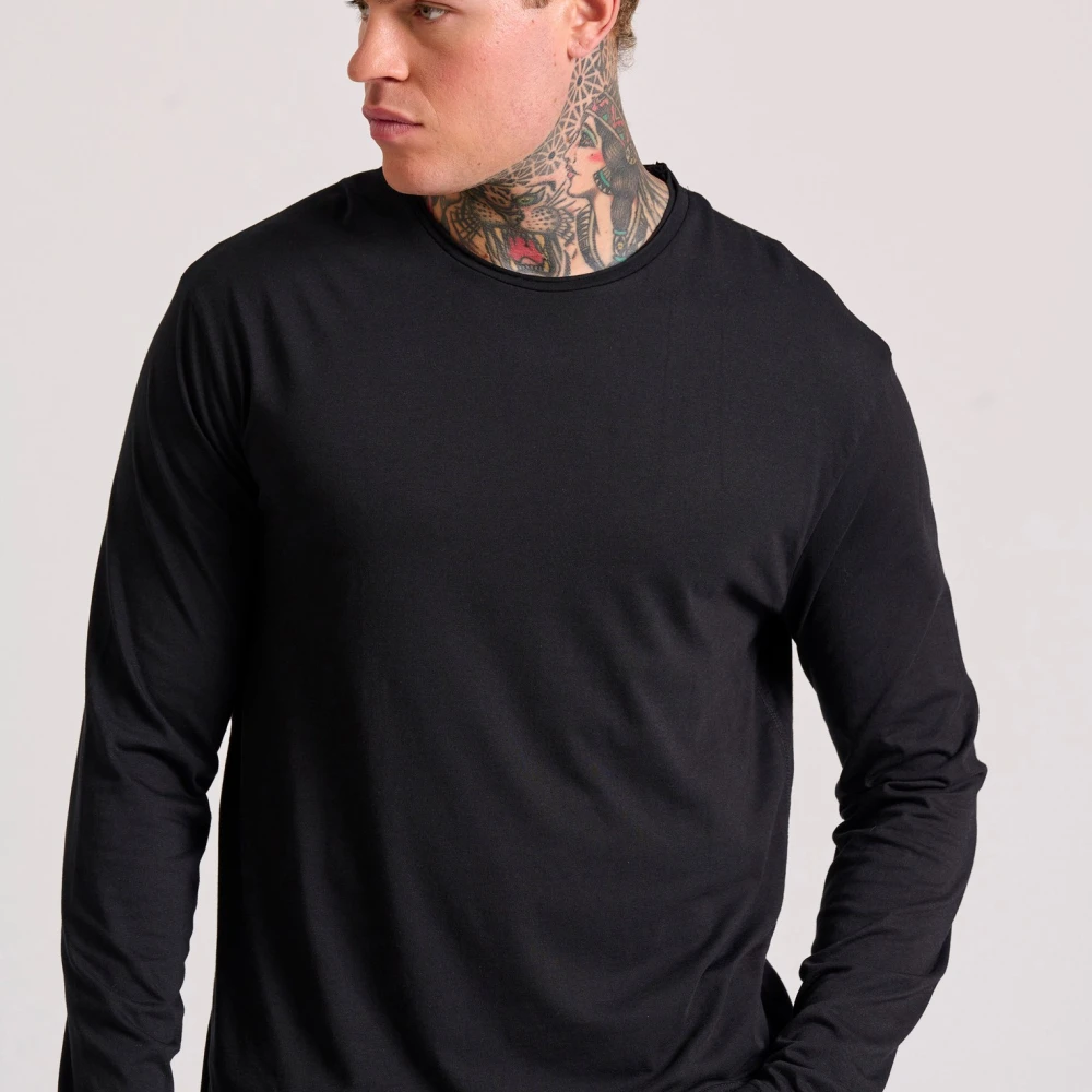 FUNKY BUDDHA Relaxed fit t-shirt με raw edges