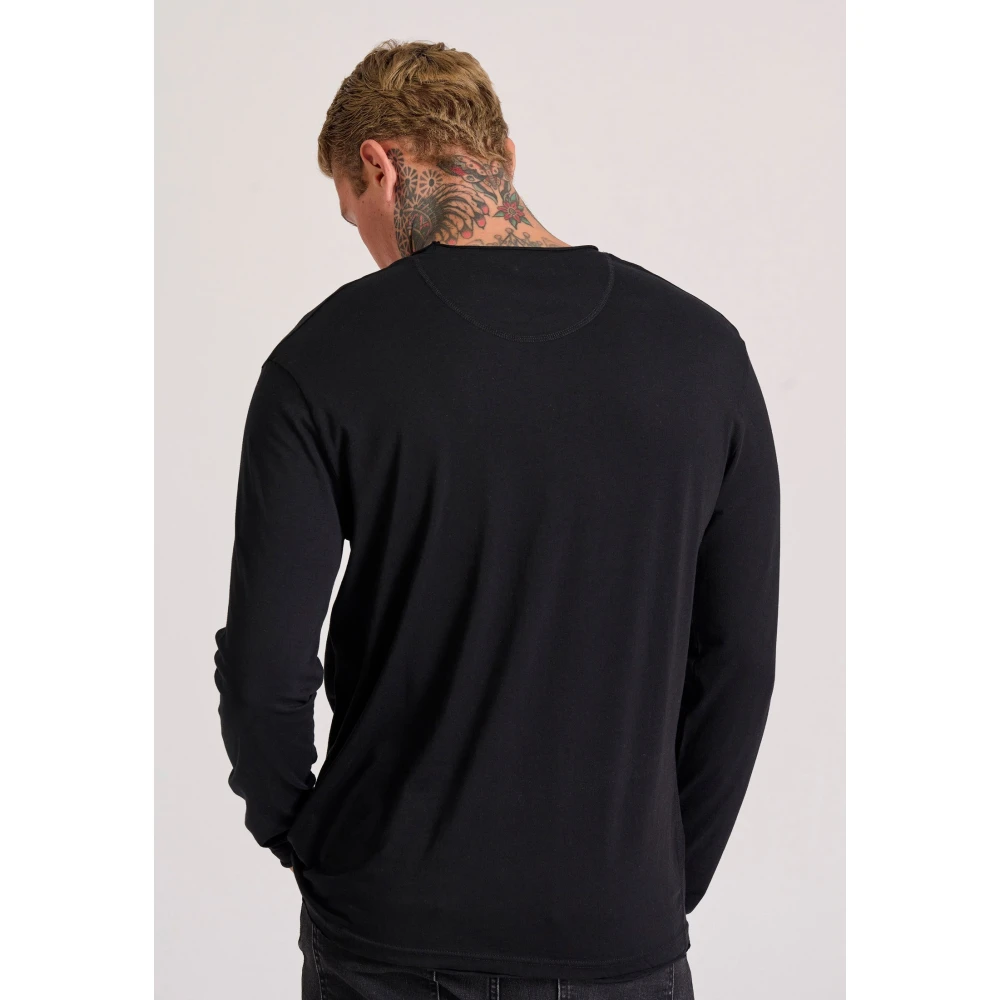 FUNKY BUDDHA Relaxed fit t-shirt με raw edges