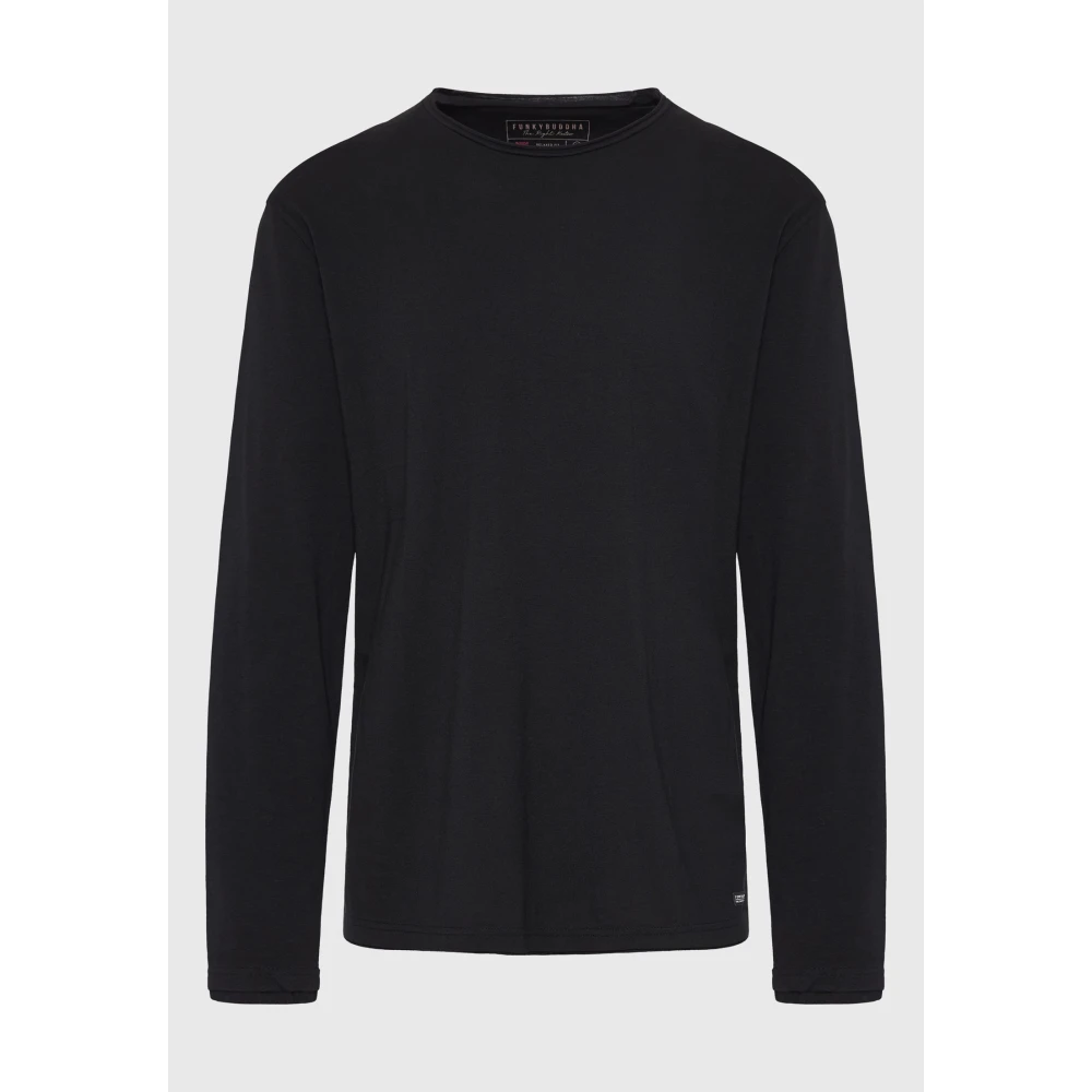 FUNKY BUDDHA Relaxed fit t-shirt με raw edges