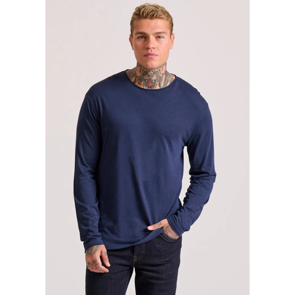 FUNKY BUDDHA Relaxed fit t-shirt με raw edges