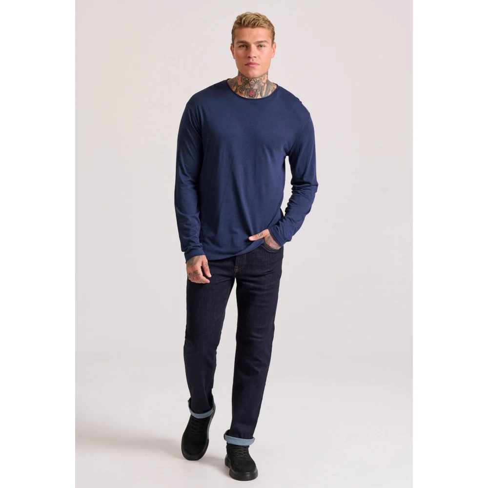 FUNKY BUDDHA Relaxed fit t-shirt με raw edges