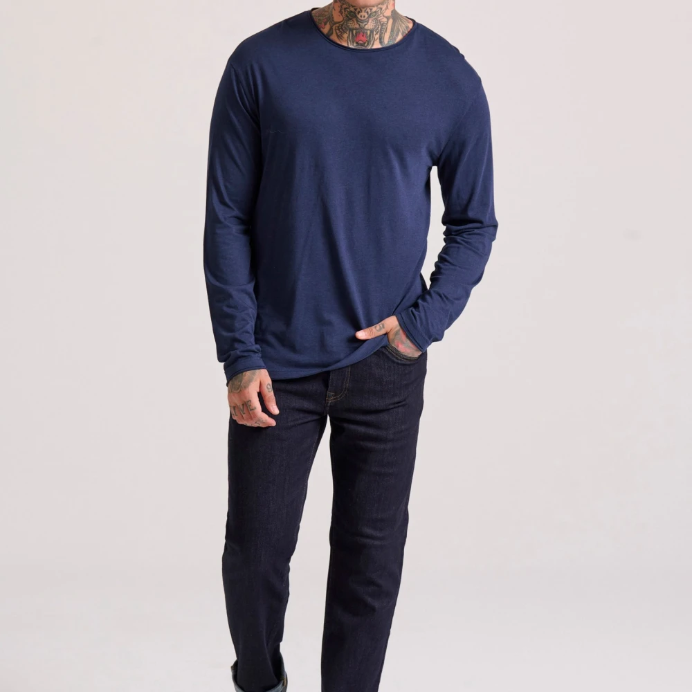 FUNKY BUDDHA Relaxed fit t-shirt με raw edges