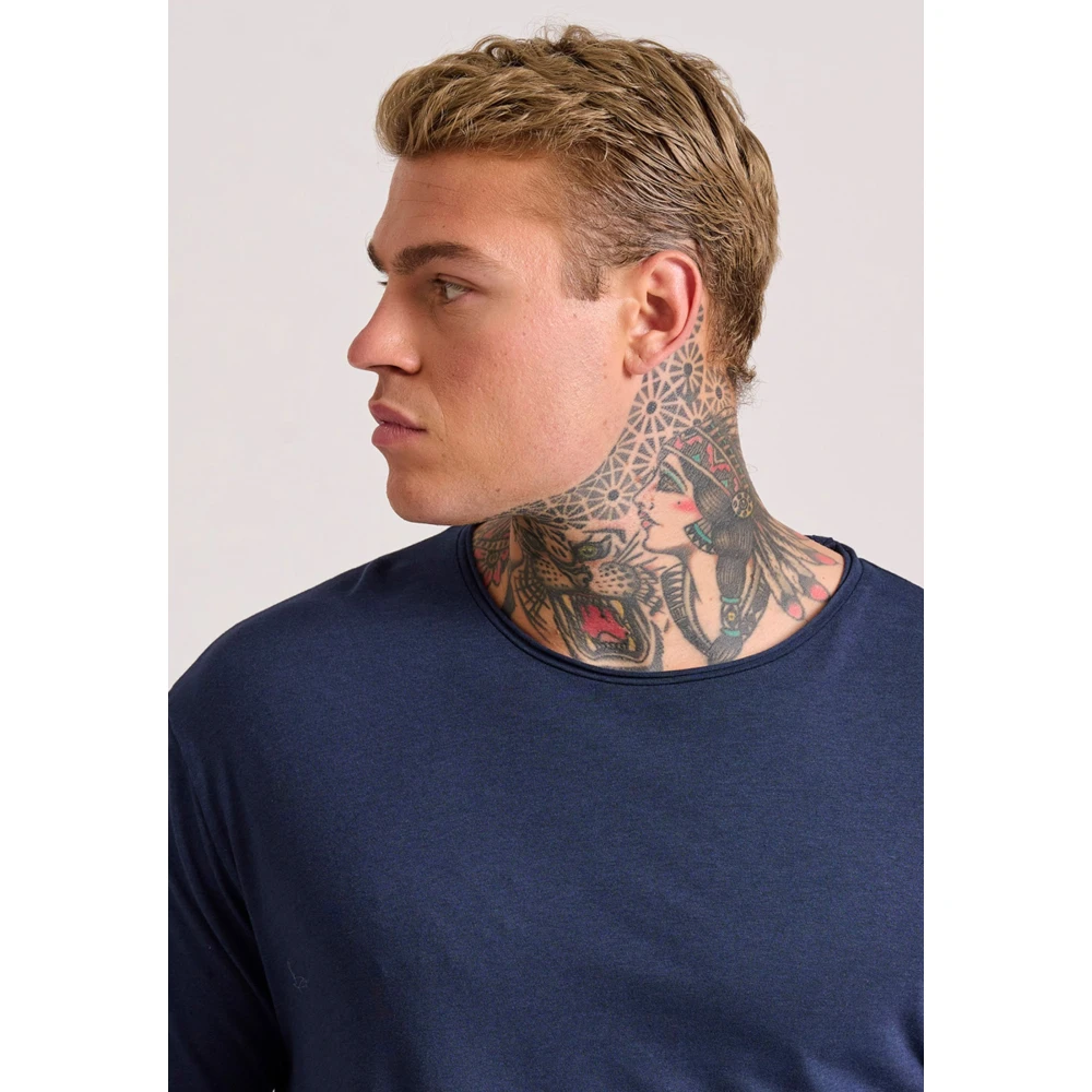 FUNKY BUDDHA Relaxed fit t-shirt με raw edges