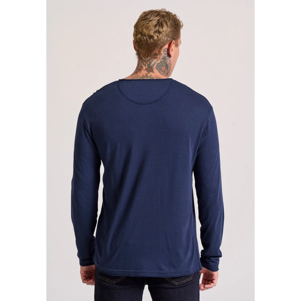 FUNKY BUDDHA Relaxed fit t-shirt με raw edges