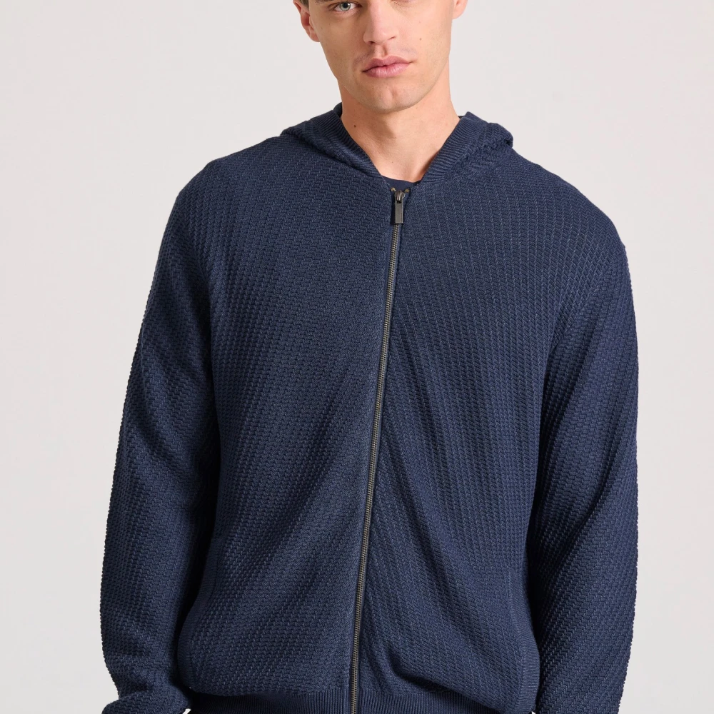 FUNKY BUDDHA Relaxed fit ζακέτα με ανάγλυφη υφή και κουκούλα