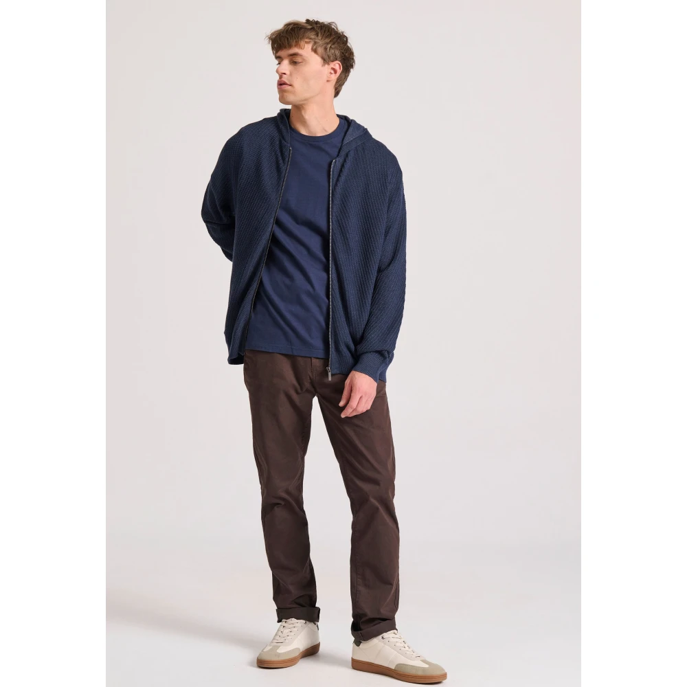 FUNKY BUDDHA Relaxed fit ζακέτα με ανάγλυφη υφή και κουκούλα