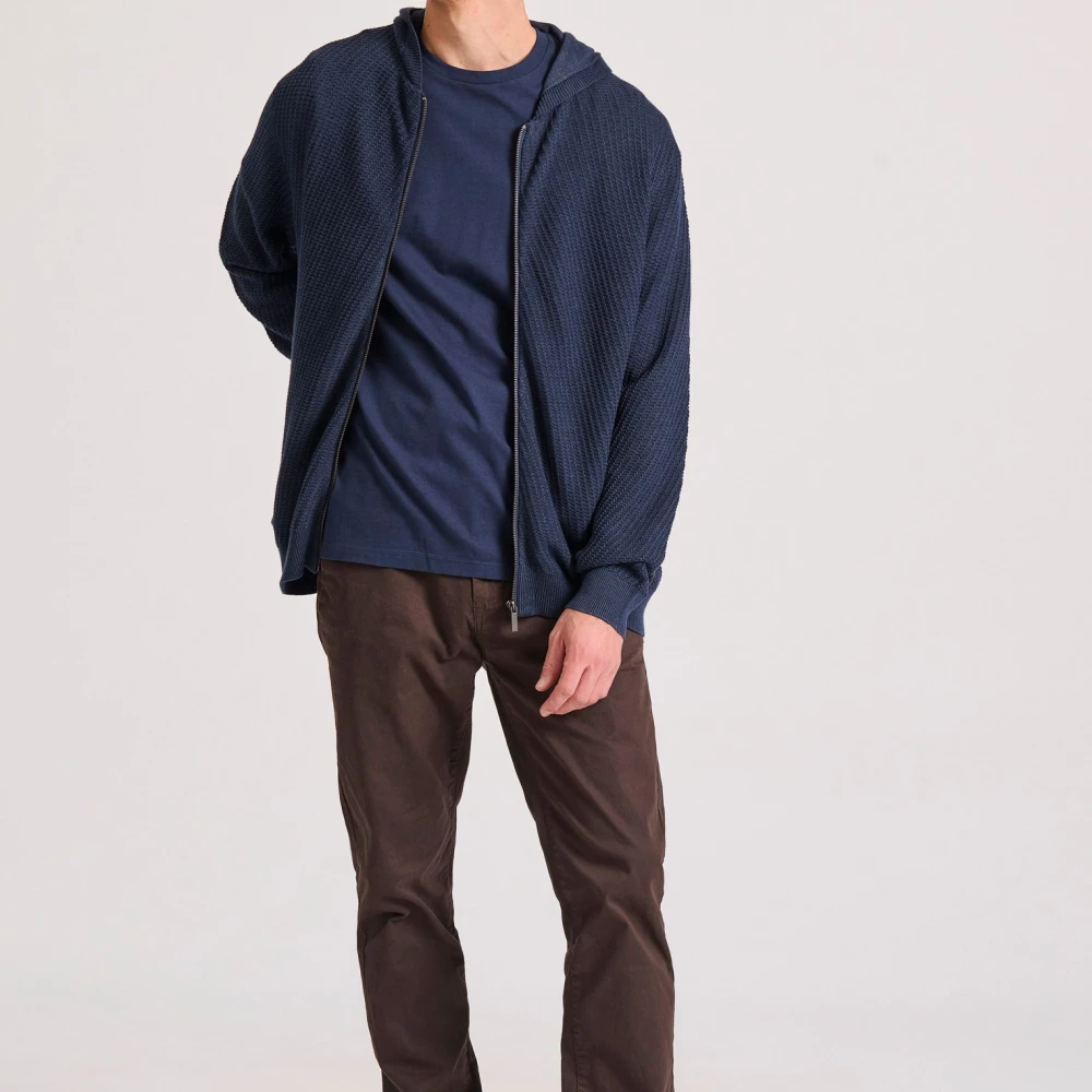 FUNKY BUDDHA Relaxed fit ζακέτα με ανάγλυφη υφή και κουκούλα