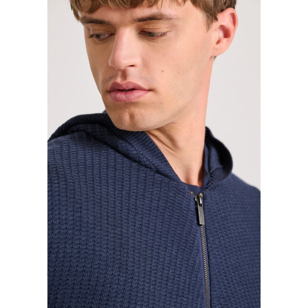 FUNKY BUDDHA Relaxed fit ζακέτα με ανάγλυφη υφή και κουκούλα