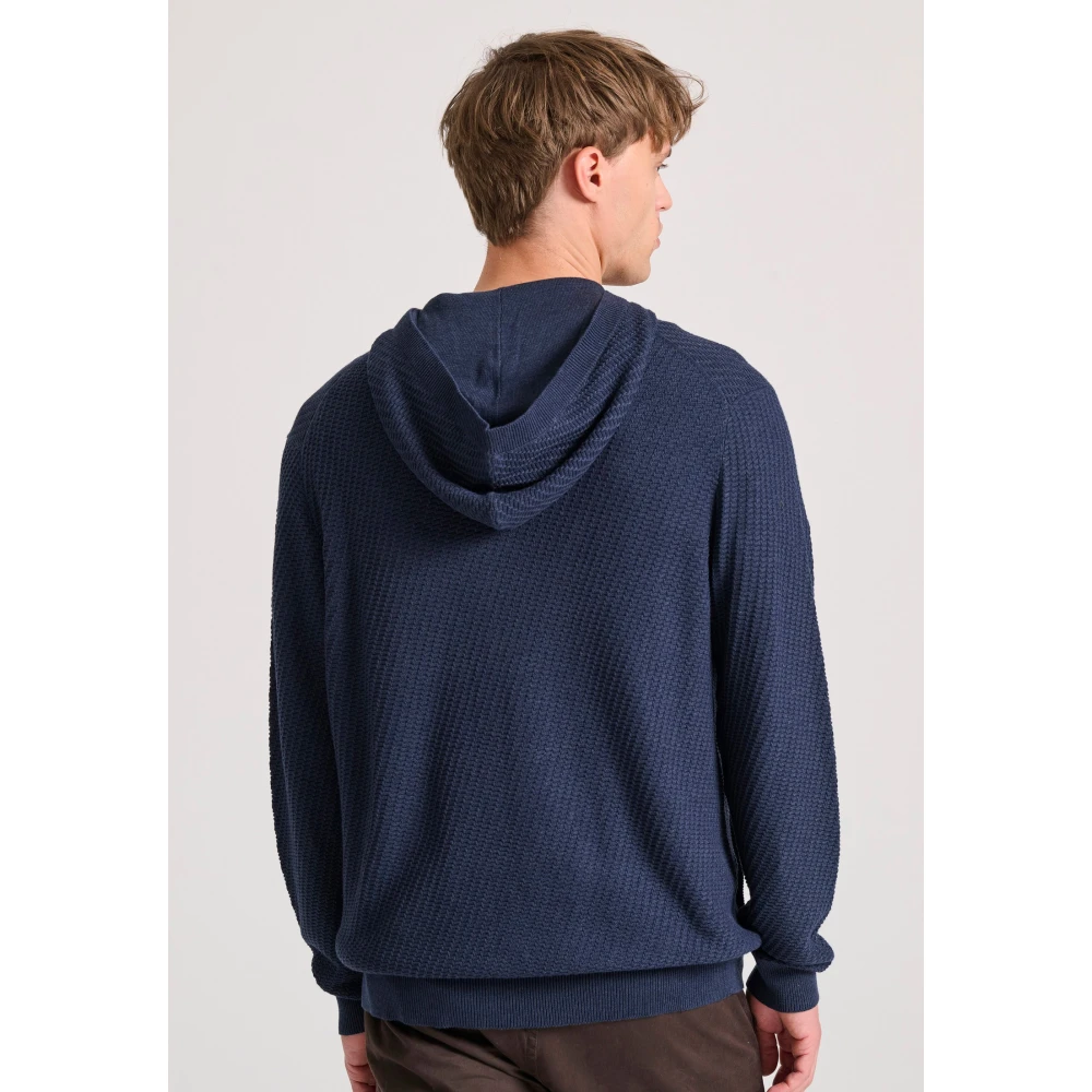 FUNKY BUDDHA Relaxed fit ζακέτα με ανάγλυφη υφή και κουκούλα