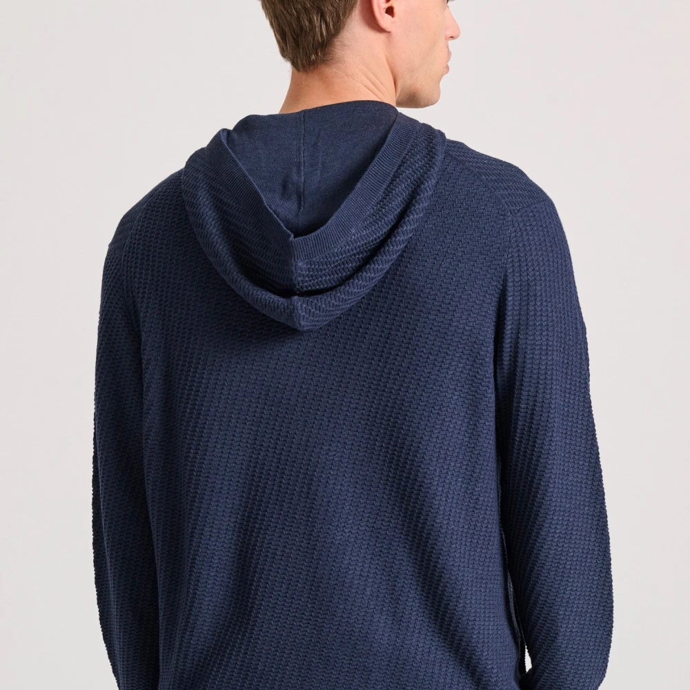 FUNKY BUDDHA Relaxed fit ζακέτα με ανάγλυφη υφή και κουκούλα