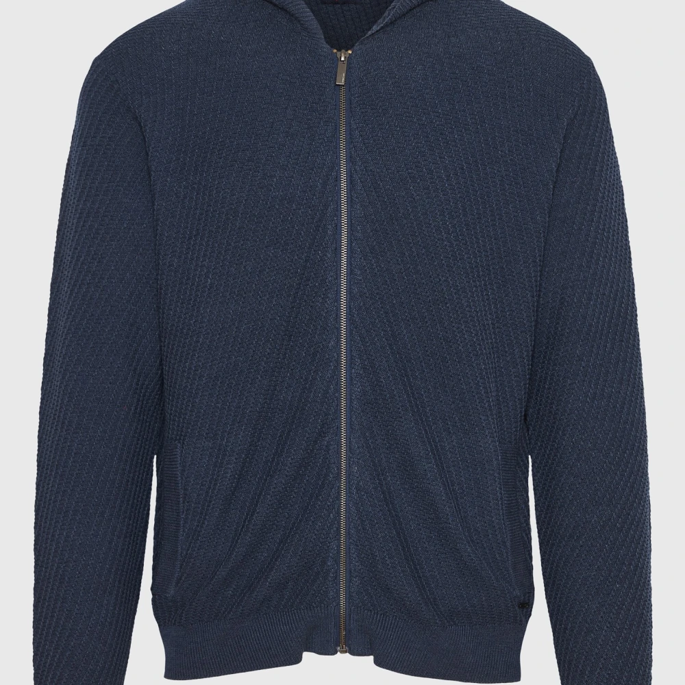 FUNKY BUDDHA Relaxed fit ζακέτα με ανάγλυφη υφή και κουκούλα