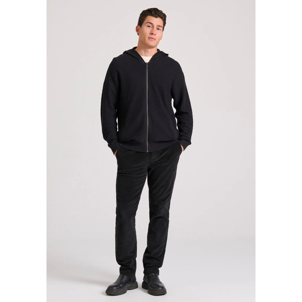 FUNKY BUDDHA Relaxed fit ζακέτα με ανάγλυφη υφή και κουκούλα