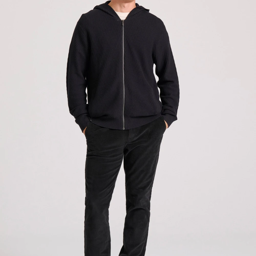 FUNKY BUDDHA Relaxed fit ζακέτα με ανάγλυφη υφή και κουκούλα