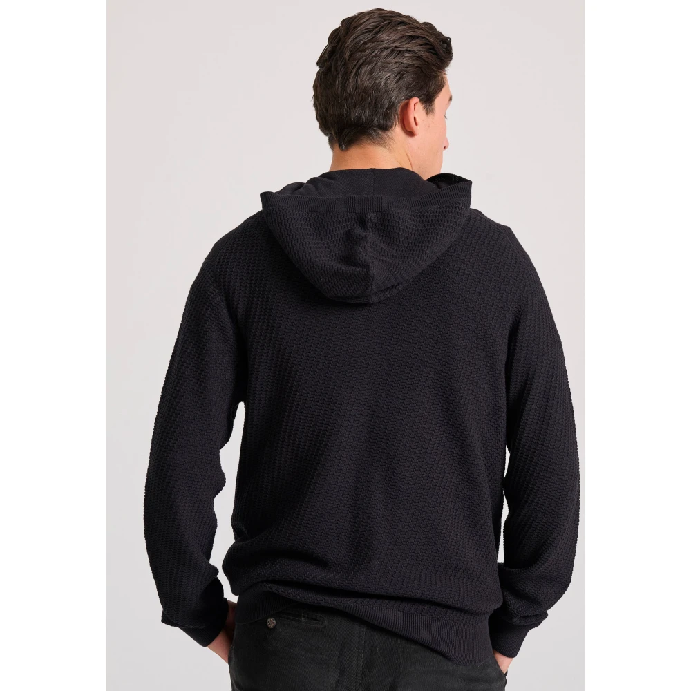 FUNKY BUDDHA Relaxed fit ζακέτα με ανάγλυφη υφή και κουκούλα