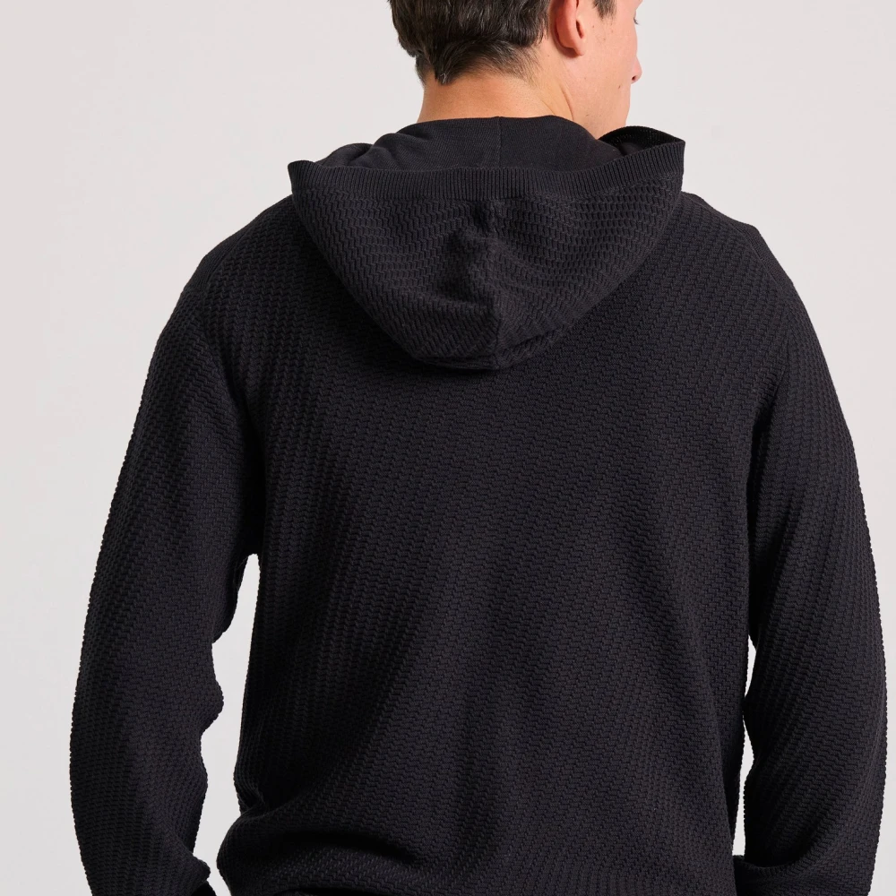 FUNKY BUDDHA Relaxed fit ζακέτα με ανάγλυφη υφή και κουκούλα