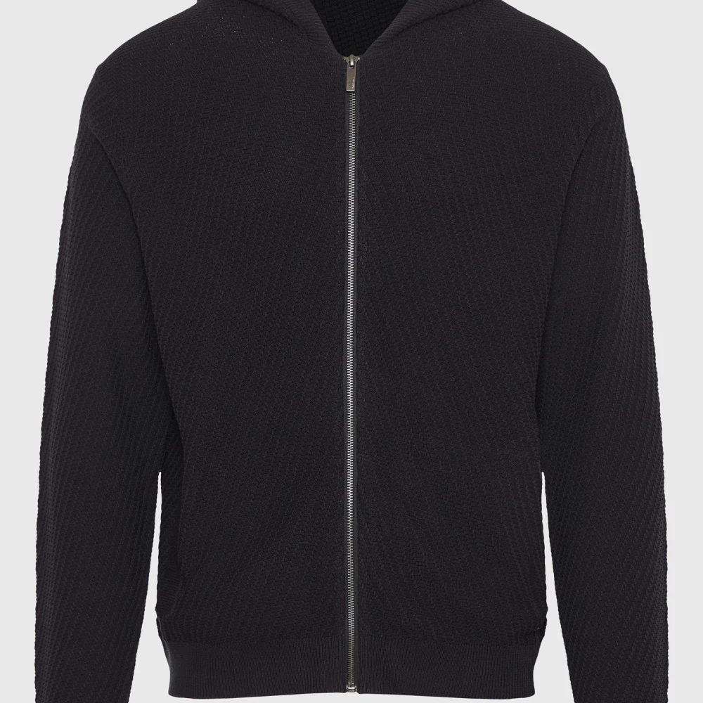 FUNKY BUDDHA Relaxed fit ζακέτα με ανάγλυφη υφή και κουκούλα