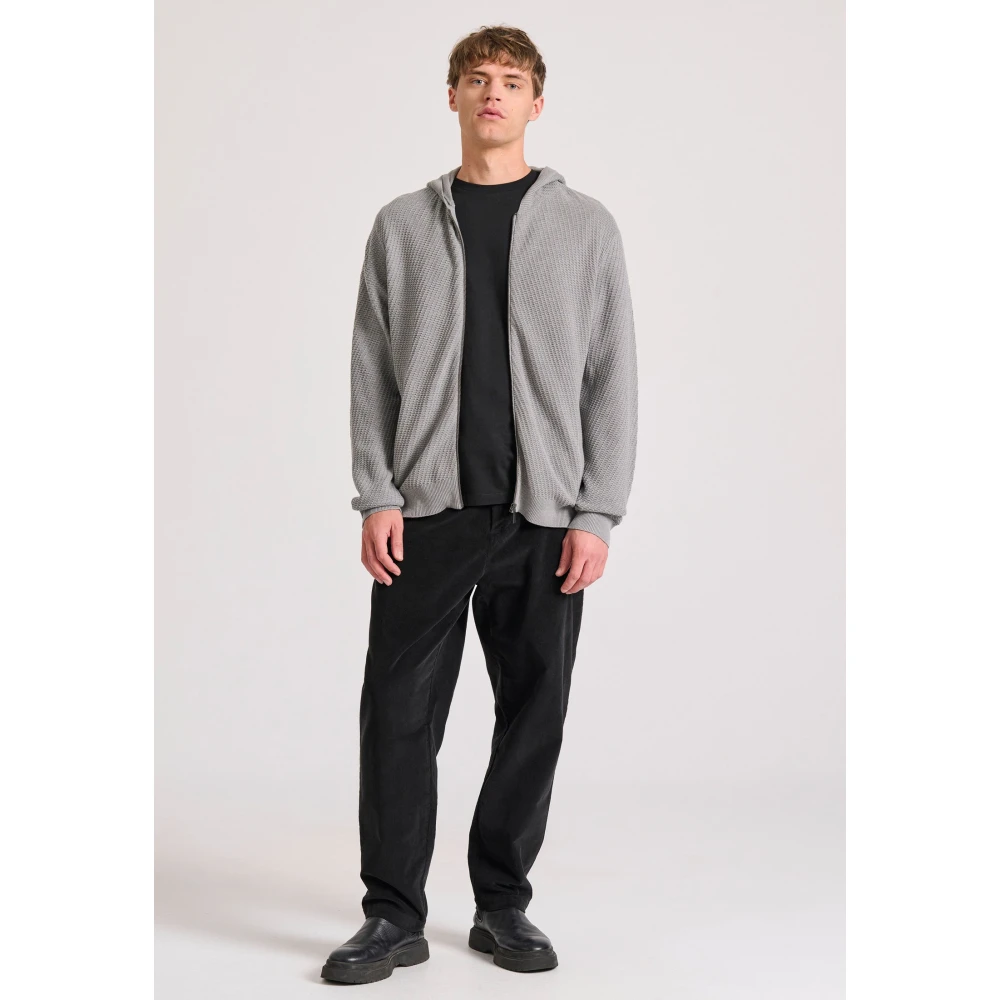 FUNKY BUDDHA Relaxed fit ζακέτα με ανάγλυφη υφή και κουκούλα