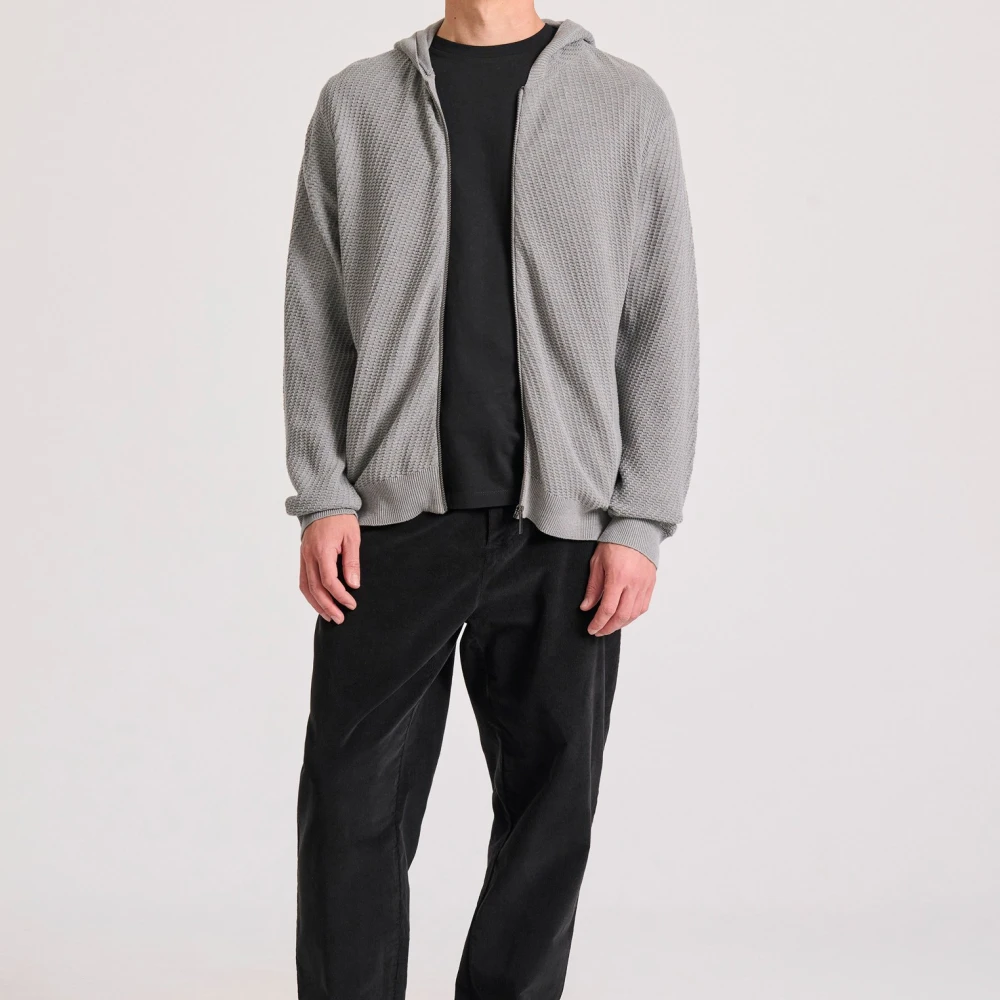 FUNKY BUDDHA Relaxed fit ζακέτα με ανάγλυφη υφή και κουκούλα