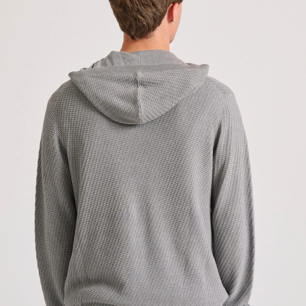 FUNKY BUDDHA Relaxed fit ζακέτα με ανάγλυφη υφή και κουκούλα