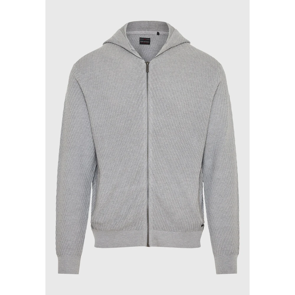 FUNKY BUDDHA Relaxed fit ζακέτα με ανάγλυφη υφή και κουκούλα