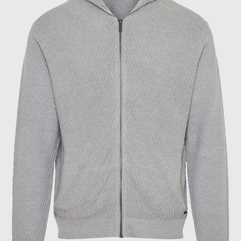 FUNKY BUDDHA Relaxed fit ζακέτα με ανάγλυφη υφή και κουκούλα