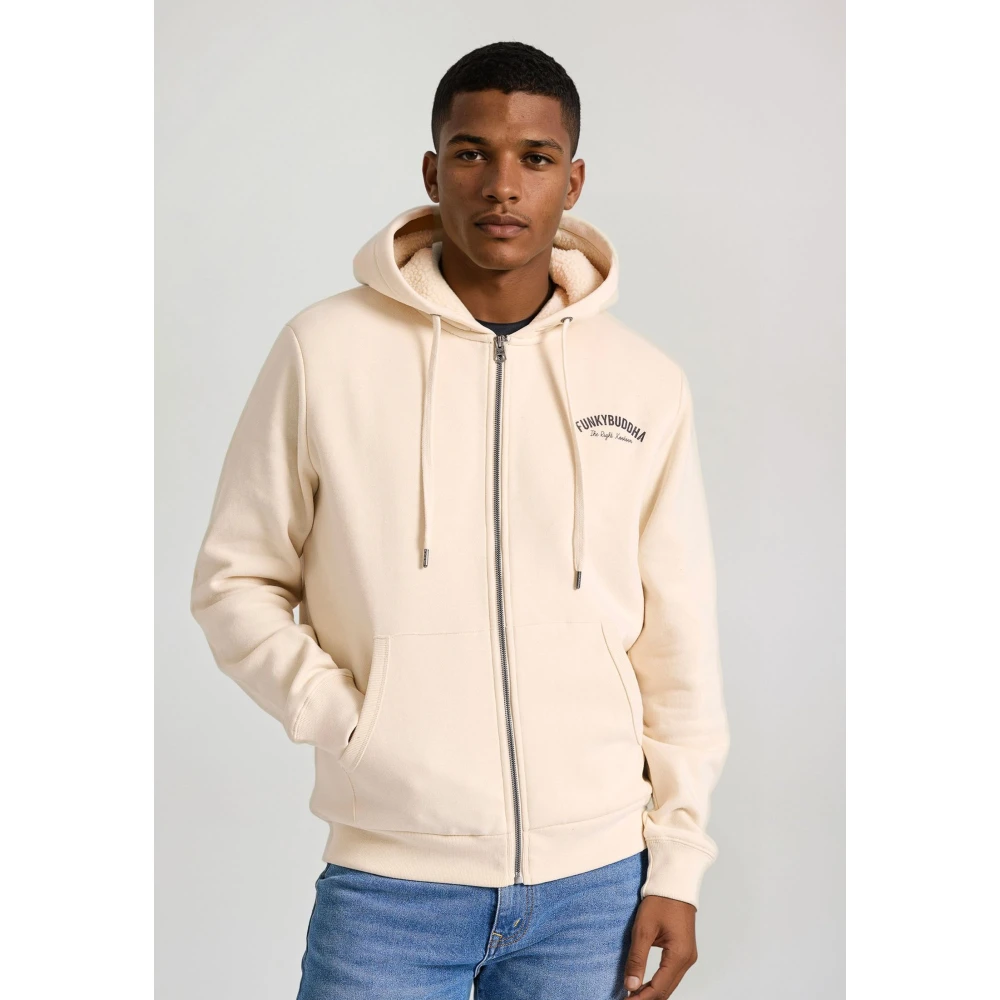 FUNKY BUDDHA Relaxed fit ζακέτα φούτερ με εσωτερική επένδυση