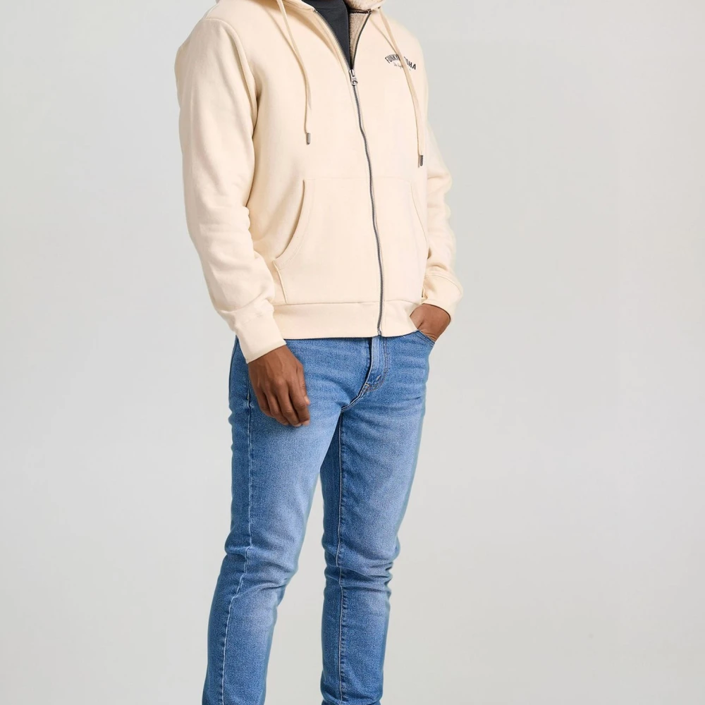 FUNKY BUDDHA Relaxed fit ζακέτα φούτερ με εσωτερική επένδυση