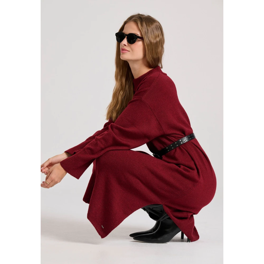 FUNKY BUDDHA Relaxed fit μίντι πλεκτό φόρεμα με πλαϊνά σκισίματ