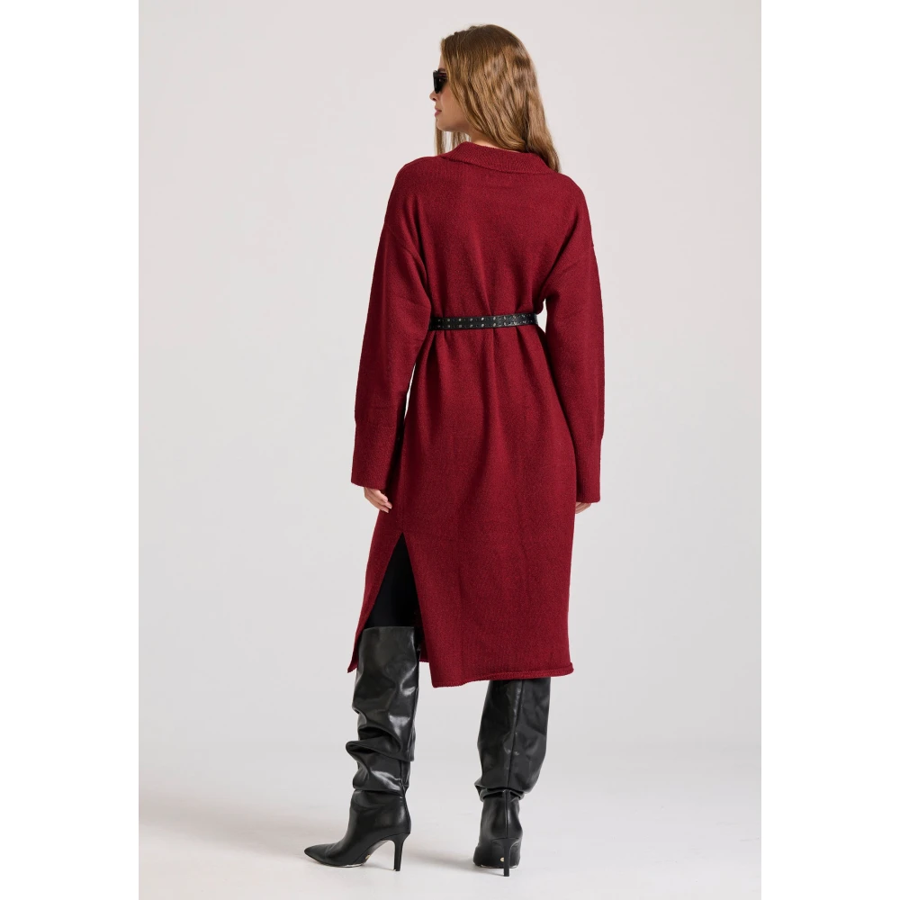 FUNKY BUDDHA Relaxed fit μίντι πλεκτό φόρεμα με πλαϊνά σκισίματ