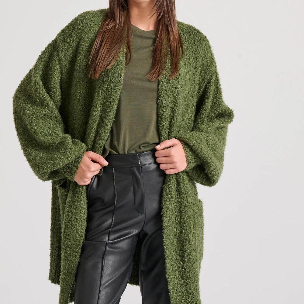 FUNKY BUDDHA Relaxed fit πλεκτή μακριά ζακέτα