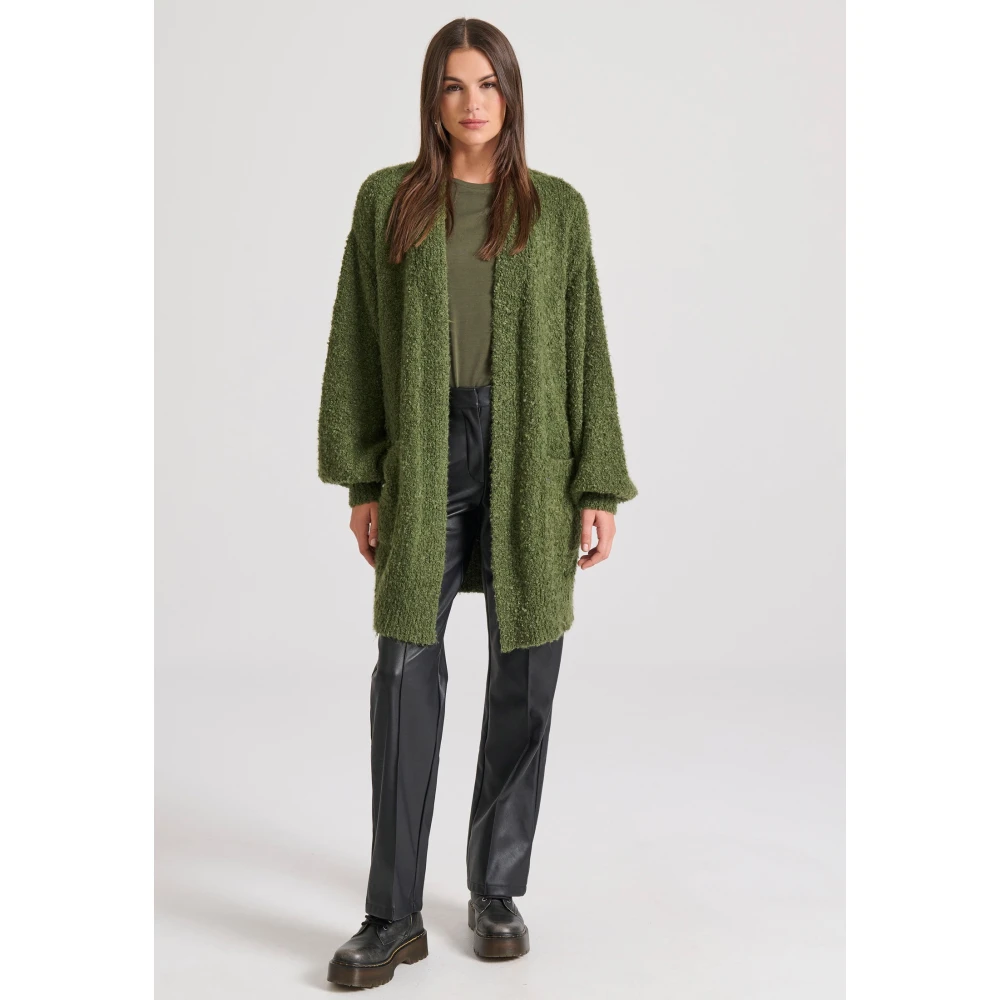 FUNKY BUDDHA Relaxed fit πλεκτή μακριά ζακέτα