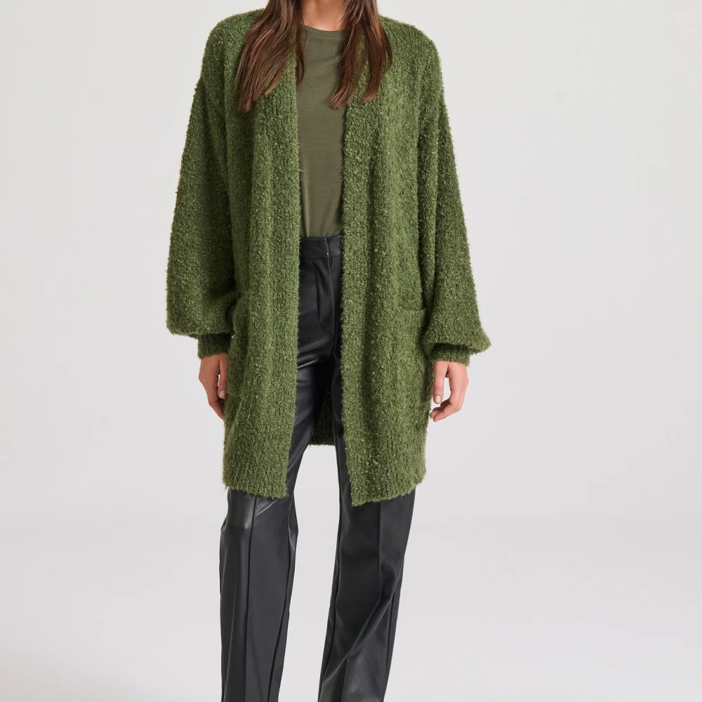 FUNKY BUDDHA Relaxed fit πλεκτή μακριά ζακέτα