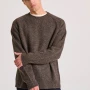 FUNKY BUDDHA Relaxed fit πλεκτή μπλούζα σε μελανζέ πλέξη