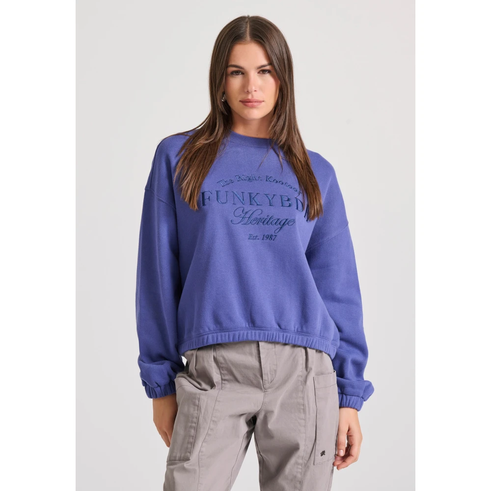 FUNKY BUDDHA Relaxed fit φούτερ με κέντημα