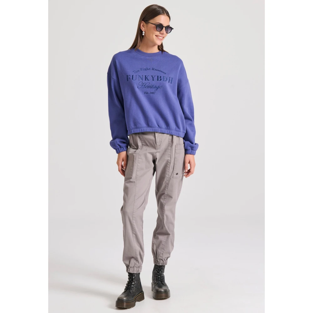 FUNKY BUDDHA Relaxed fit φούτερ με κέντημα