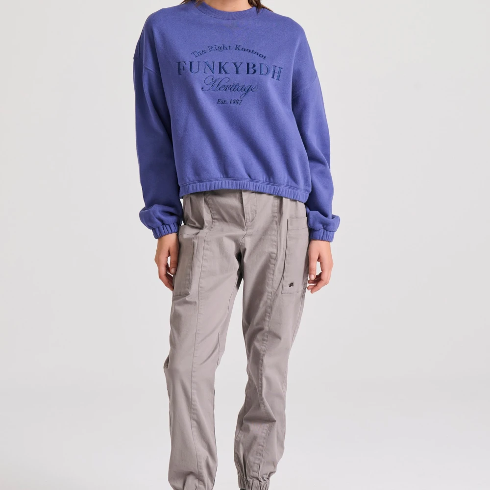 FUNKY BUDDHA Relaxed fit φούτερ με κέντημα