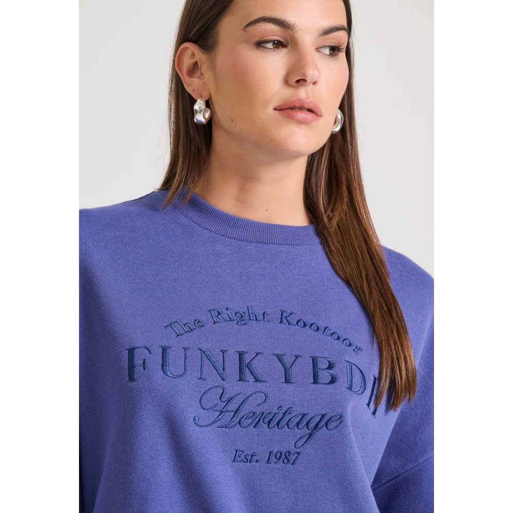 FUNKY BUDDHA Relaxed fit φούτερ με κέντημα