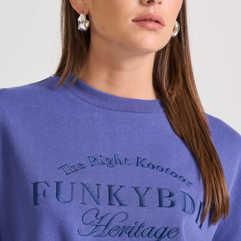 FUNKY BUDDHA Relaxed fit φούτερ με κέντημα