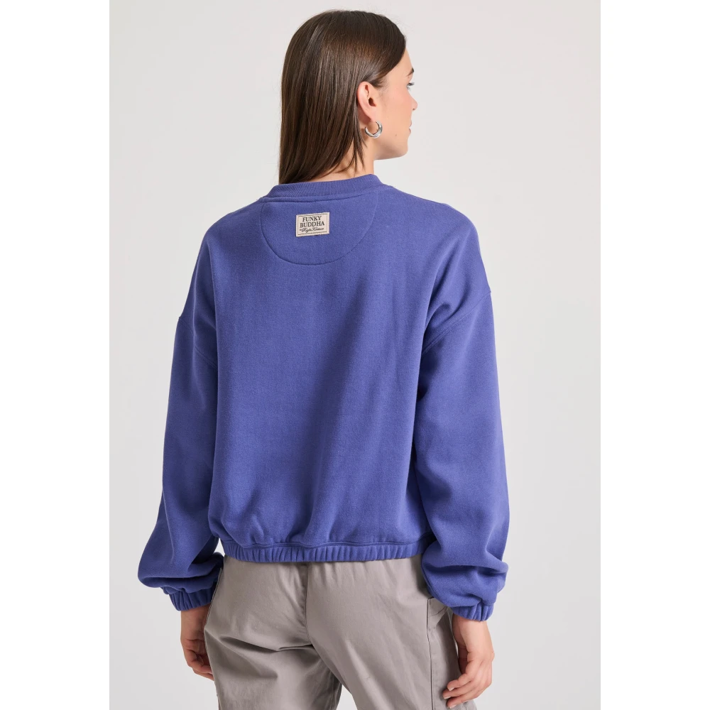 FUNKY BUDDHA Relaxed fit φούτερ με κέντημα