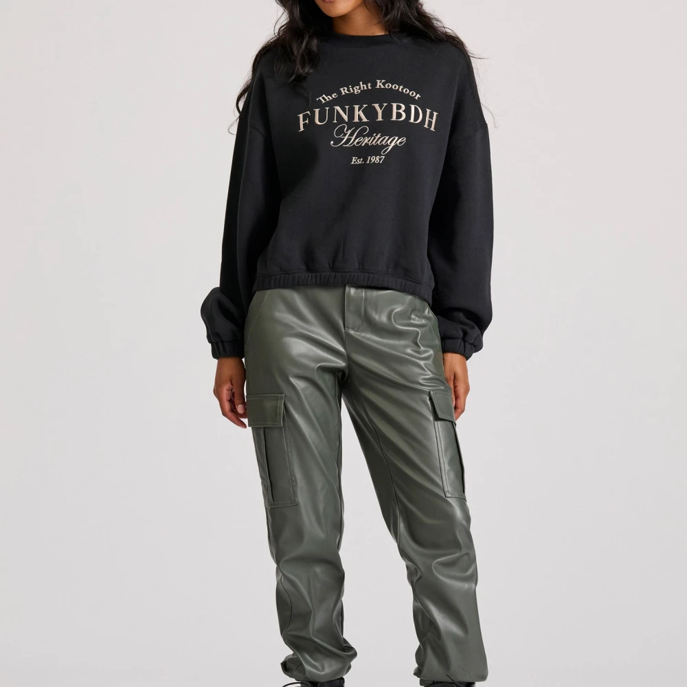 FUNKY BUDDHA Relaxed fit φούτερ με κέντημα