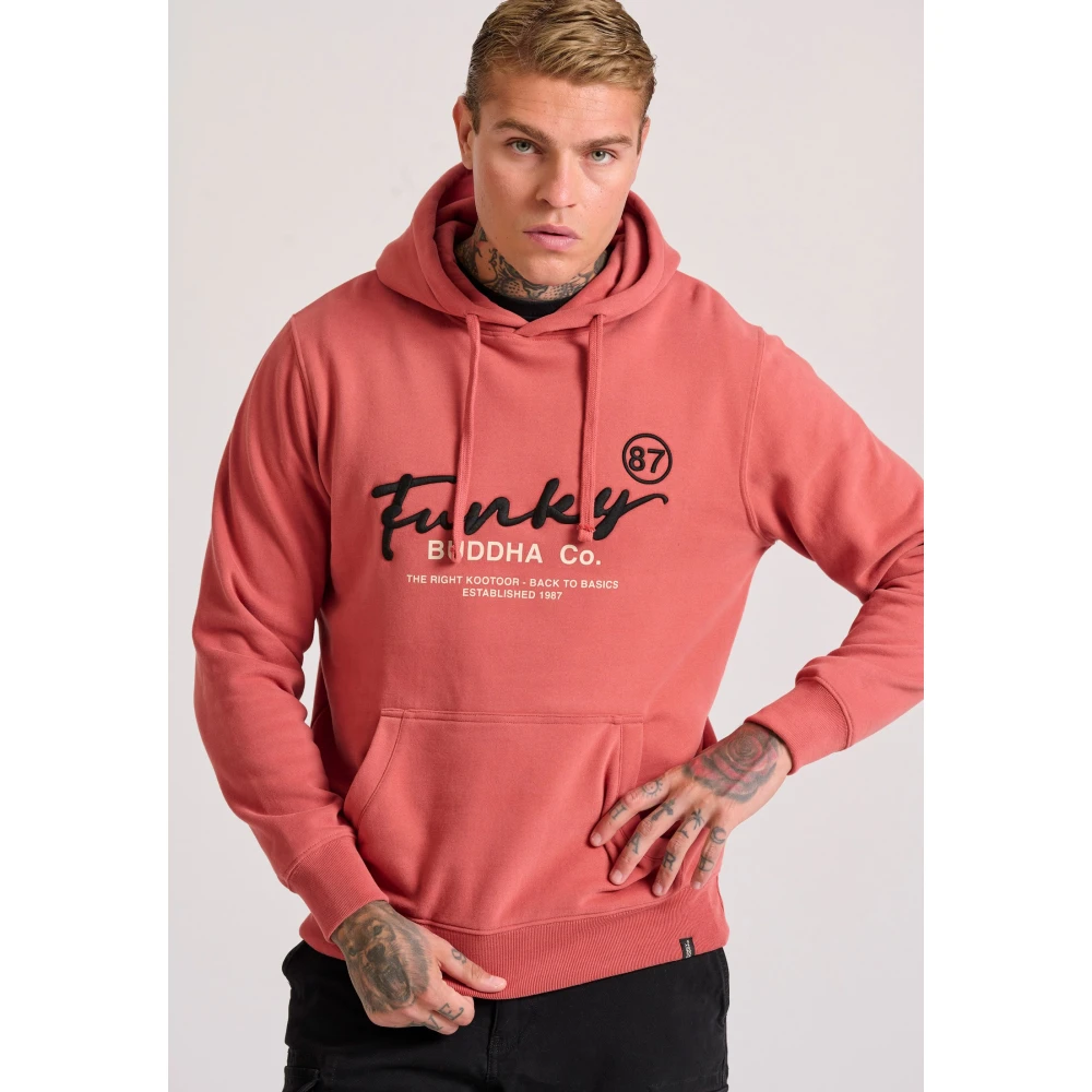 FUNKY BUDDHA Relaxed fit φούτερ με κέντημα στο στήθος